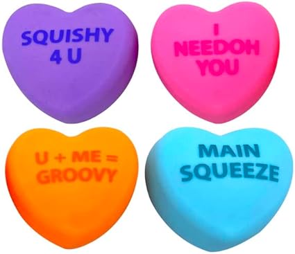 Schylling NeeDoh Squeeze Heart – Sensory Fidget Stress Ball, Assorted Colors