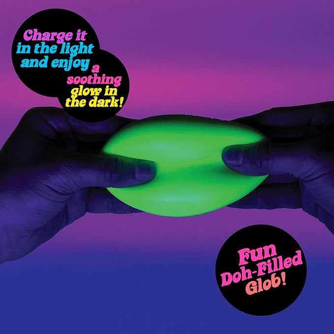 Schylling NeeDoh Glow in the Dark Stress Ball – Groovy Glowing Sensory Toy