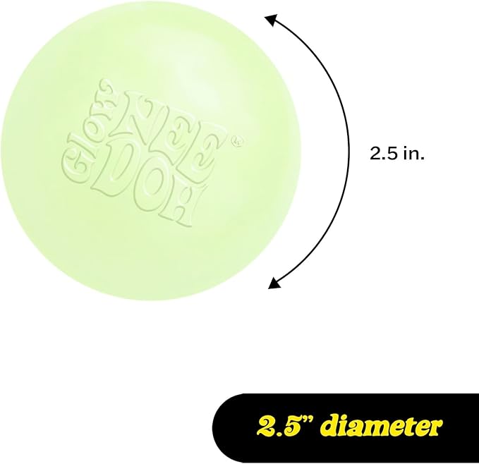 Schylling NeeDoh Glow in the Dark Stress Ball – Groovy Glowing Sensory Toy